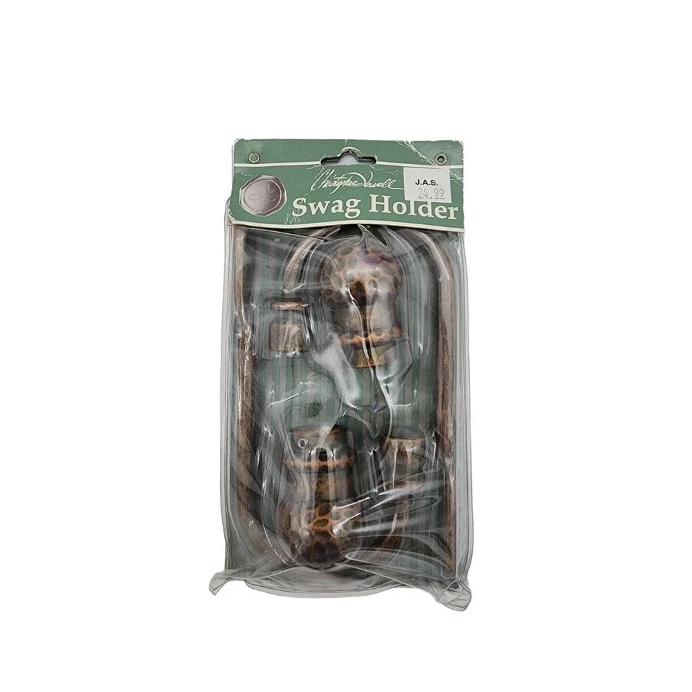 Christopher Lowell Swag Holder Curtain Holdback Pair Antique Copper NIP CL5076